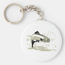 trout fish jumping key chain