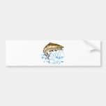 trout fish jumping lake bumper sticker