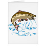trout fish jumping lake cards