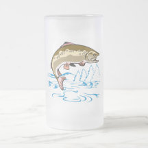 trout fish jumping lake coffee mugs