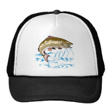 trout fish jumping lake hats