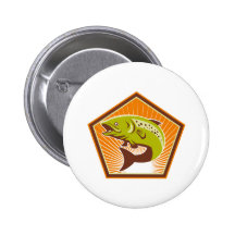 Trout Fish Jumping Retro