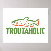 Trout Fisherman Fishing Poster