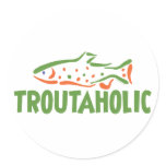 Trout Fisherman Fishing Round Sticker