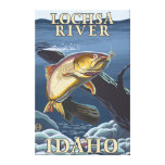 Trout Fishing Cross-Section - Lochsa River, Gallery Wrapped Canvas