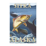 Trout Fishing Cross-Section - Sitka, Alaska Gallery Wrap Canvas