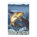 Trout Fishing Cross-Section- Vintage Travel 2 Canvas Print