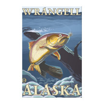 Trout Fishing Cross-Section - Wrangell, Alaska Gallery Wrap Canvas