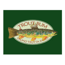 Trout Fly Fishing Postcard