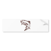 trout jumping isolated on white bumper sticker