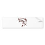 trout jumping isolated on white bumper sticker