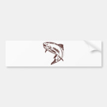trout jumping isolated on white bumper sticker