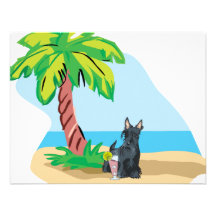 trpoical scottie personalized invitation