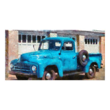 Truck - An International old truck Personalized Photo Card