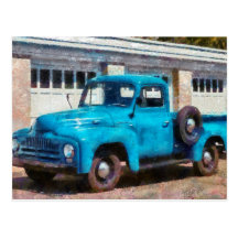 Truck - An International old truck Postcard