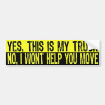 Truck bumper sticker