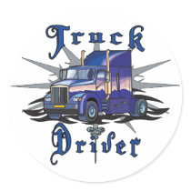 Truck Driver Round Stickers