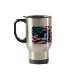 Truck Driver Travel Mug with US Flag and Eagle