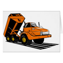 truck dump dumper tipper lorry greeting card