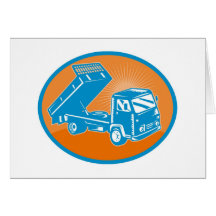 truck dump dumper tipper lorry greeting cards