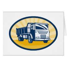 truck dump dumper tipper lorry greeting cards