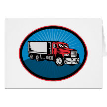 truck dump dumper tipper lorry retro greeting cards