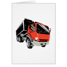 truck dump dumper tipper lorry retro card