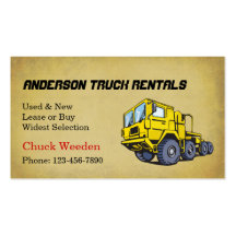 Truck Sales and Rental Business Cards