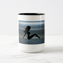 Trucker Girl on Metal Coffee Mugs