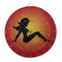 Trucker Girl Sunburst Dartboard