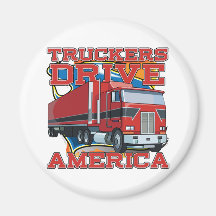 Truckers Drive America Refrigerator Magnets
