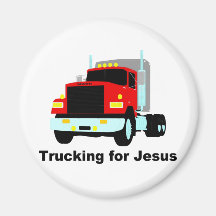 Trucking for Jesus Magnets