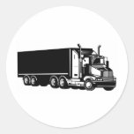 trucking truck driver business card round sticker