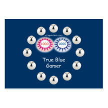 True Blue Gamer Pinball Business Cards
