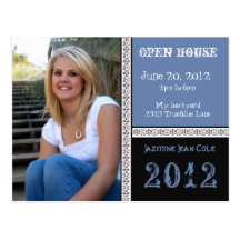 True blue Open House Postcard