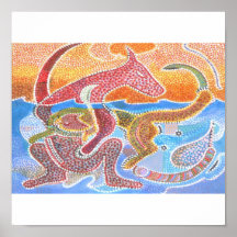 true blue roo print