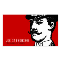 True Gentleman Card Vintage Hipster Red and Black business cards