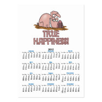 true happiness cute pig in mud cartoon business card