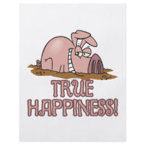true happiness cute pig in mud cartoon flyers