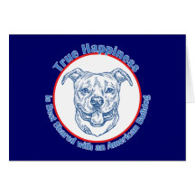 True Happiness with an American Bulldog Greeting Card