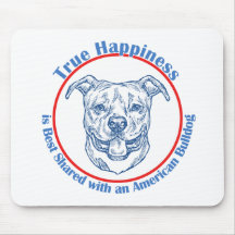 True Happiness with an American Bulldog Mouse Pad