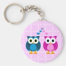 True Love - Owl Cartoon Keychain