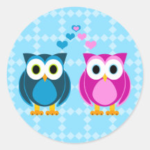 True Love - Owl Cartoon Stickers