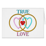 True Love: pink/blue/God/wedding bands cards