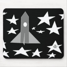 Truly Awesome Design- Mousepad- "Space Rocket"