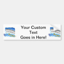 Trumpet and Keyboard, blue theme graphic music Bumper Sticker
