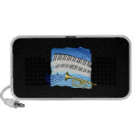 Trumpet and Keyboard, blue theme graphic music Mini Speakers