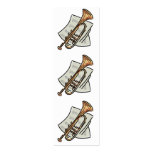 trumpet and sheet music bookmark business cards