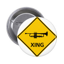 Trumpet Crossing Highway Sign Button