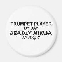 Trumpet Deadly Ninja by Night Refrigerator Magnet